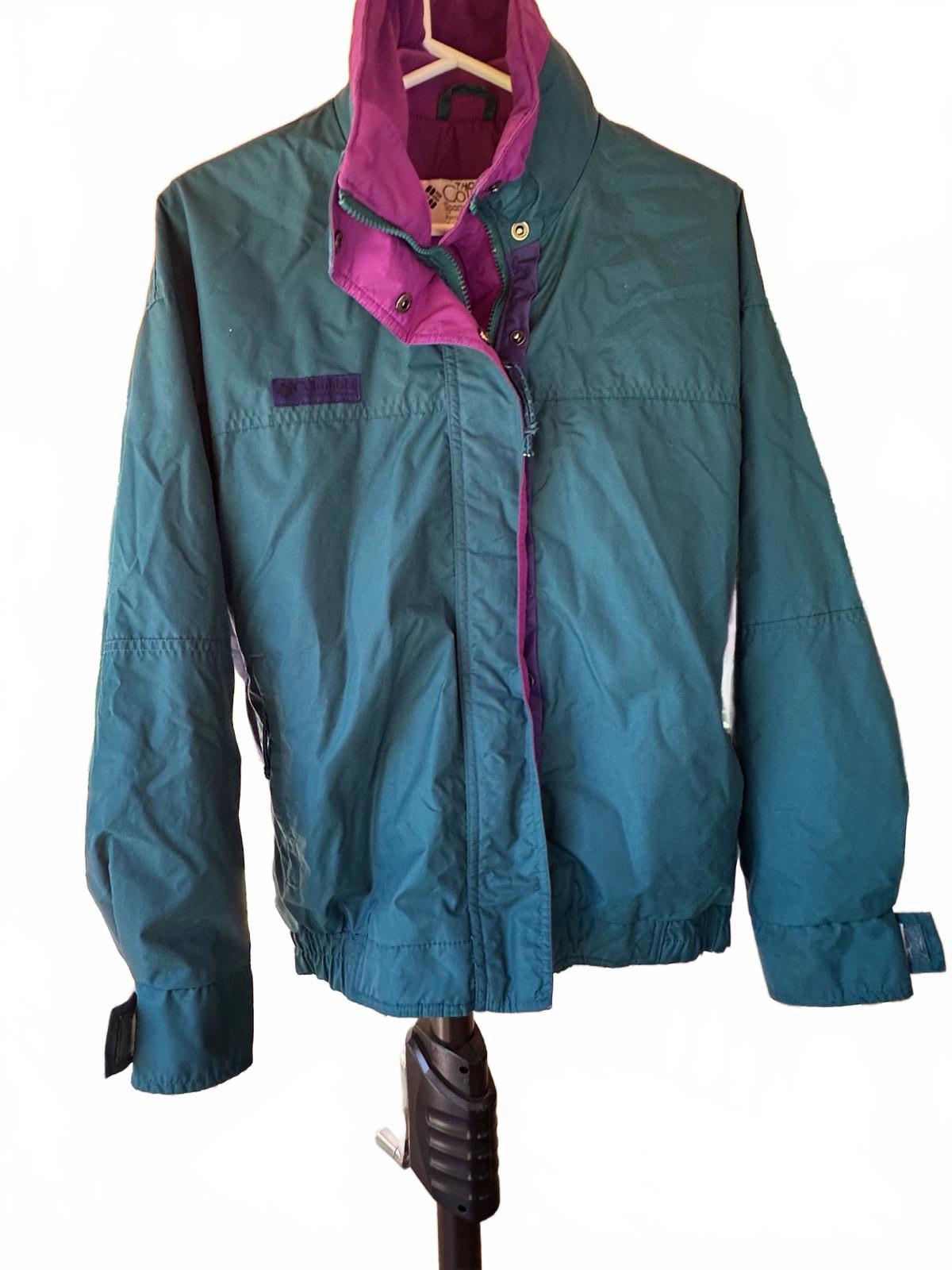 Vintage Columbia Teal Purple Windbreaker Medium