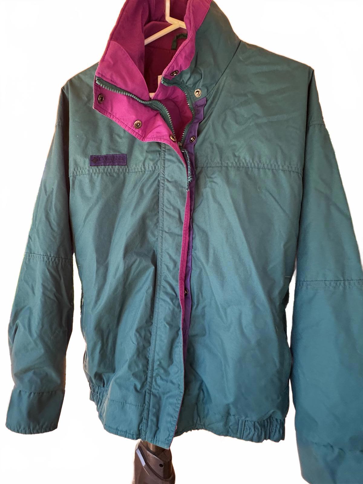 Vintage Columbia Teal Purple Windbreaker Medium