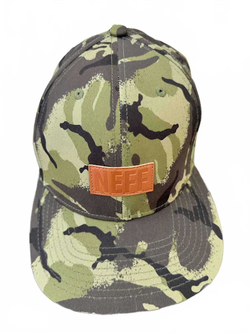 NEFF Camo Snapback Hat Orange Patch