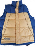 Columbia Men's Large Blue Tan Down Puffer Vest