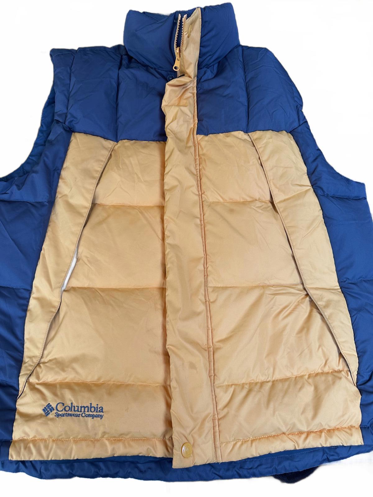 Columbia Men's Large Blue Tan Down Puffer Vest