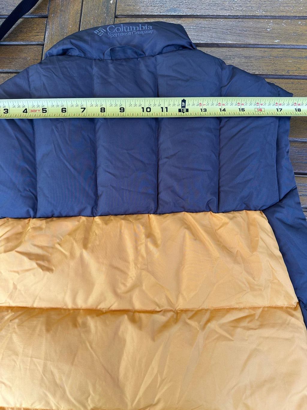 Columbia Men's Large Blue Tan Down Puffer Vest