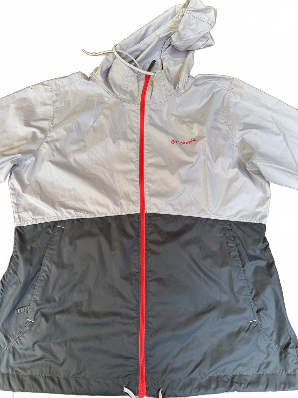 Columbia Two-Tone Gray Windbreaker Jacket Large