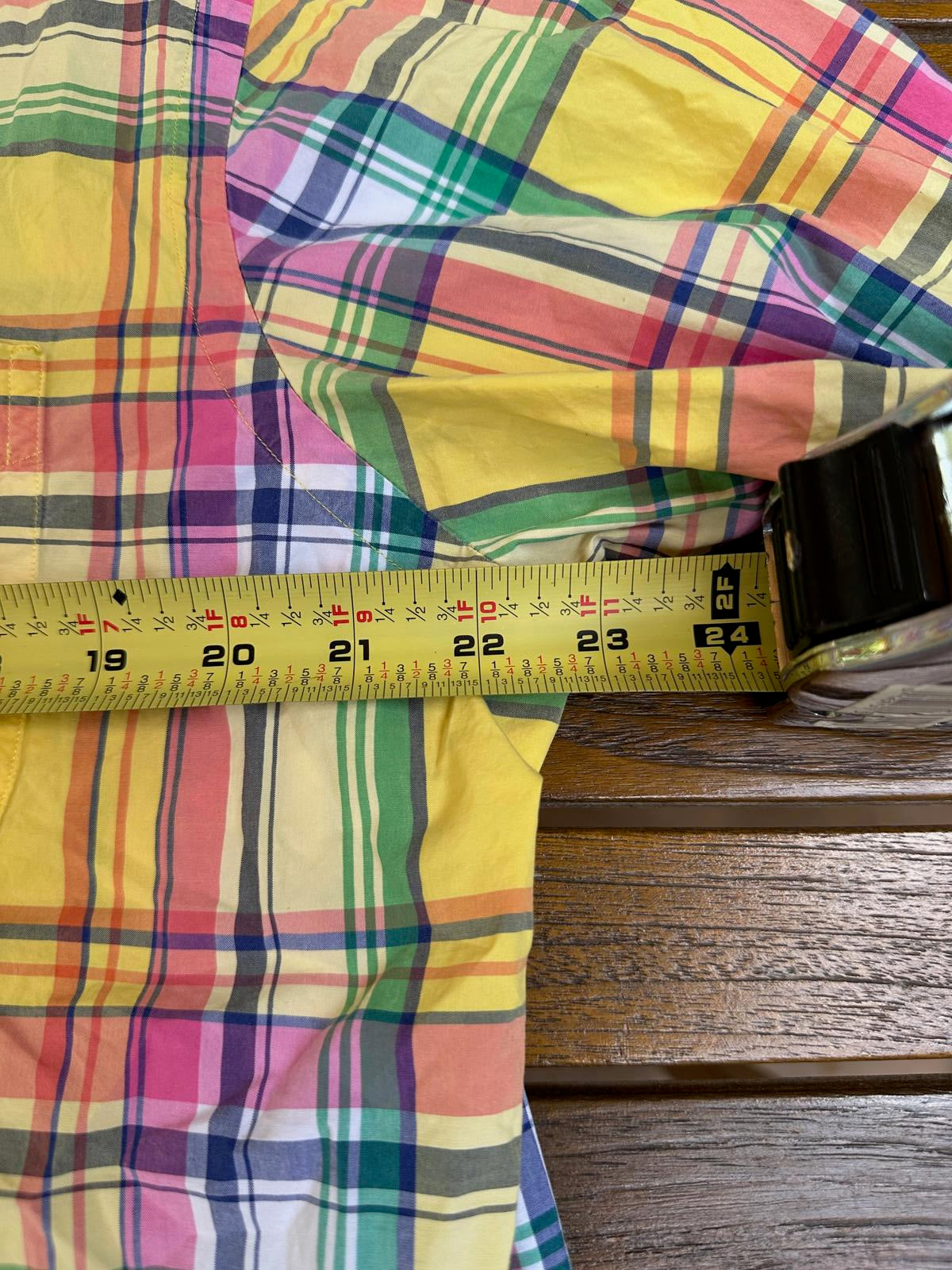 Ralph Lauren Men's Yellow Multicolor Plaid Shirt L
