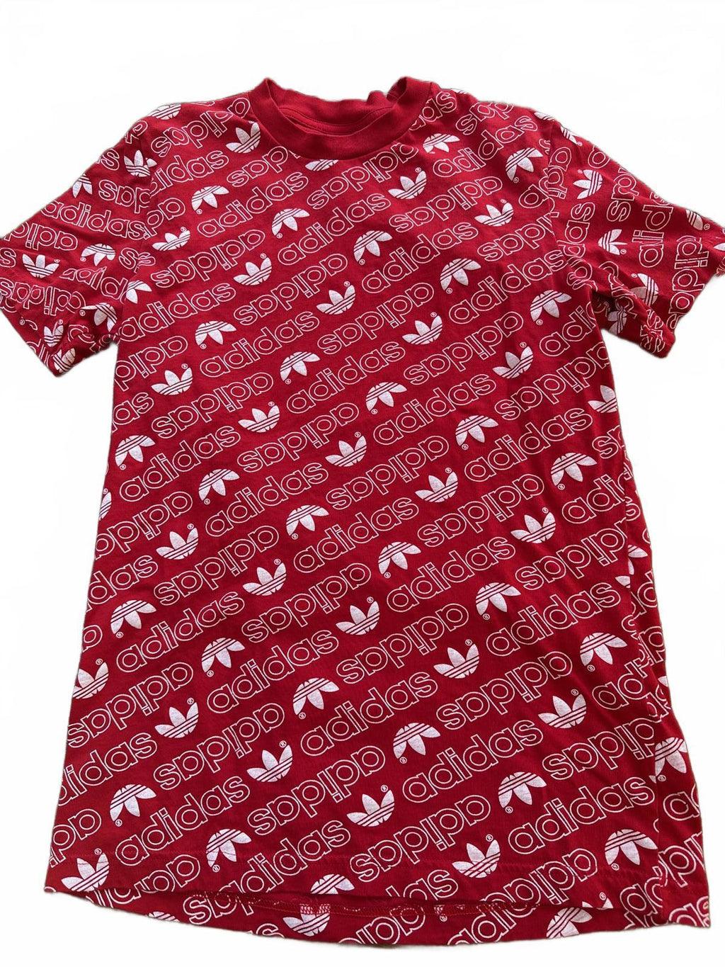 Adidas Originals Trefoil All-Over Logo Tee — Red/White  Fits Men’s S (Women’s M)