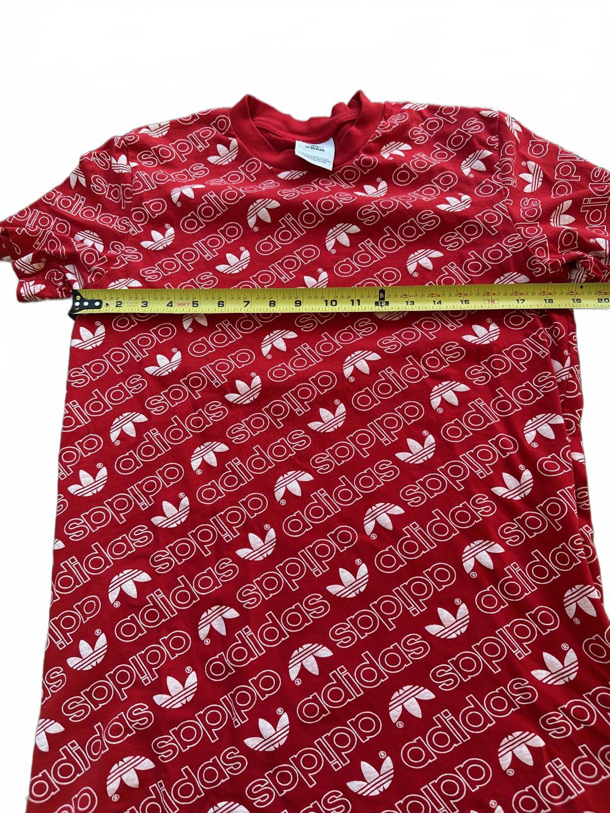 Adidas Originals Trefoil All-Over Logo Tee — Red/White  Fits Men’s S (Women’s M)