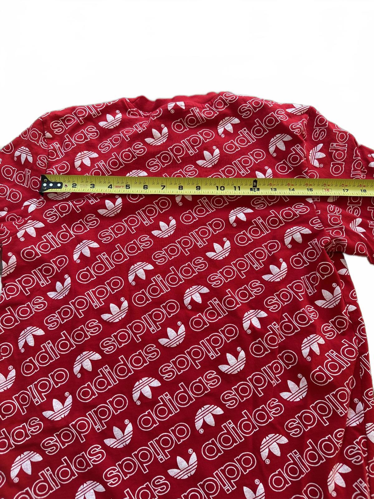 Adidas Originals Trefoil All-Over Logo Tee — Red/White  Fits Men’s S (Women’s M)
