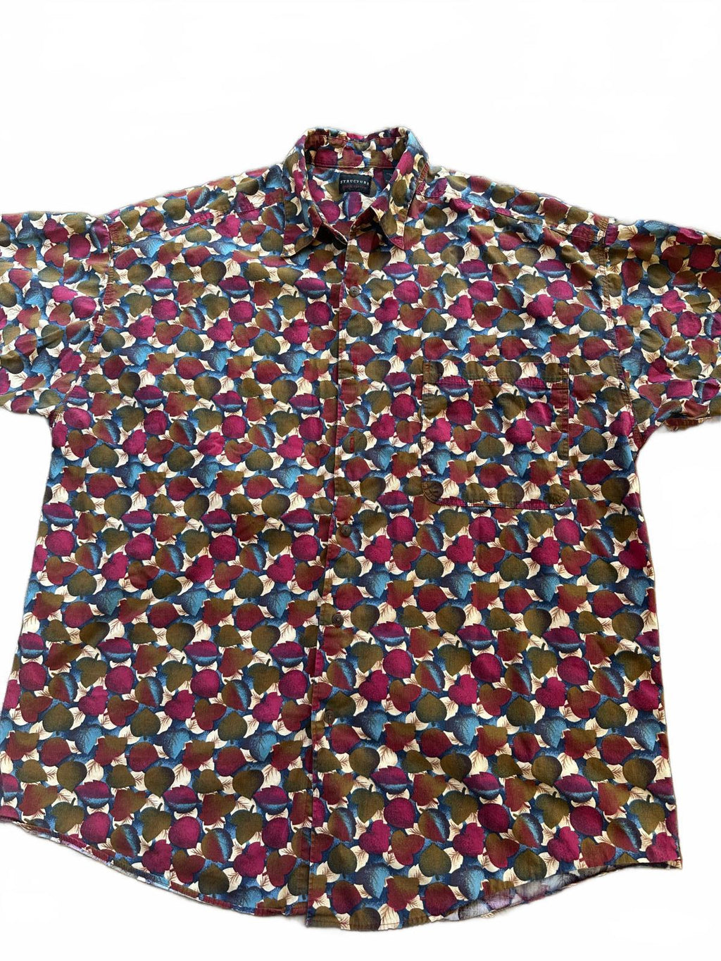 Vintage 90s Structure Floral Shirt Men's Large Korea
