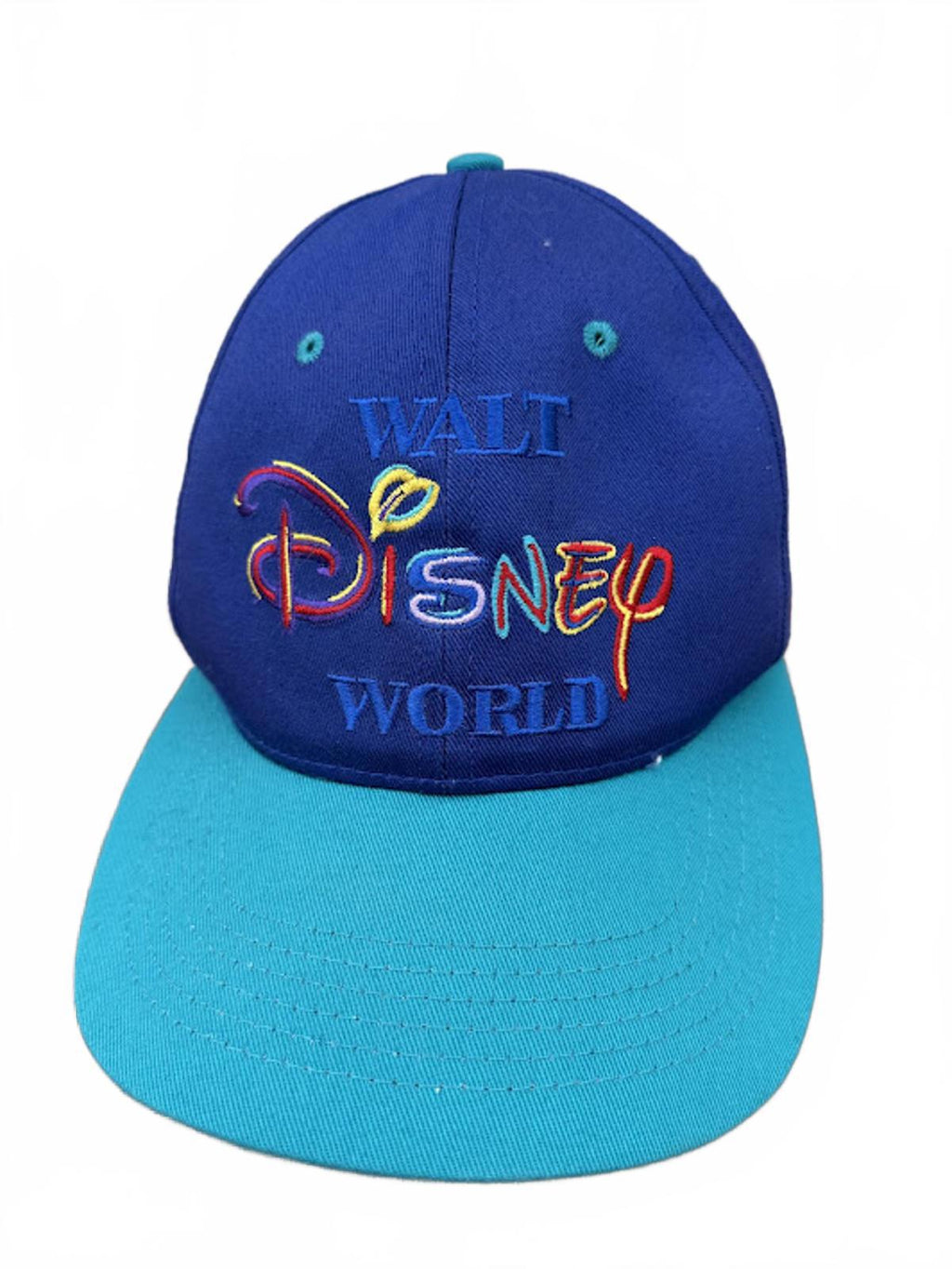 Vintage Walt Disney World Snapback Hat Blue Teal