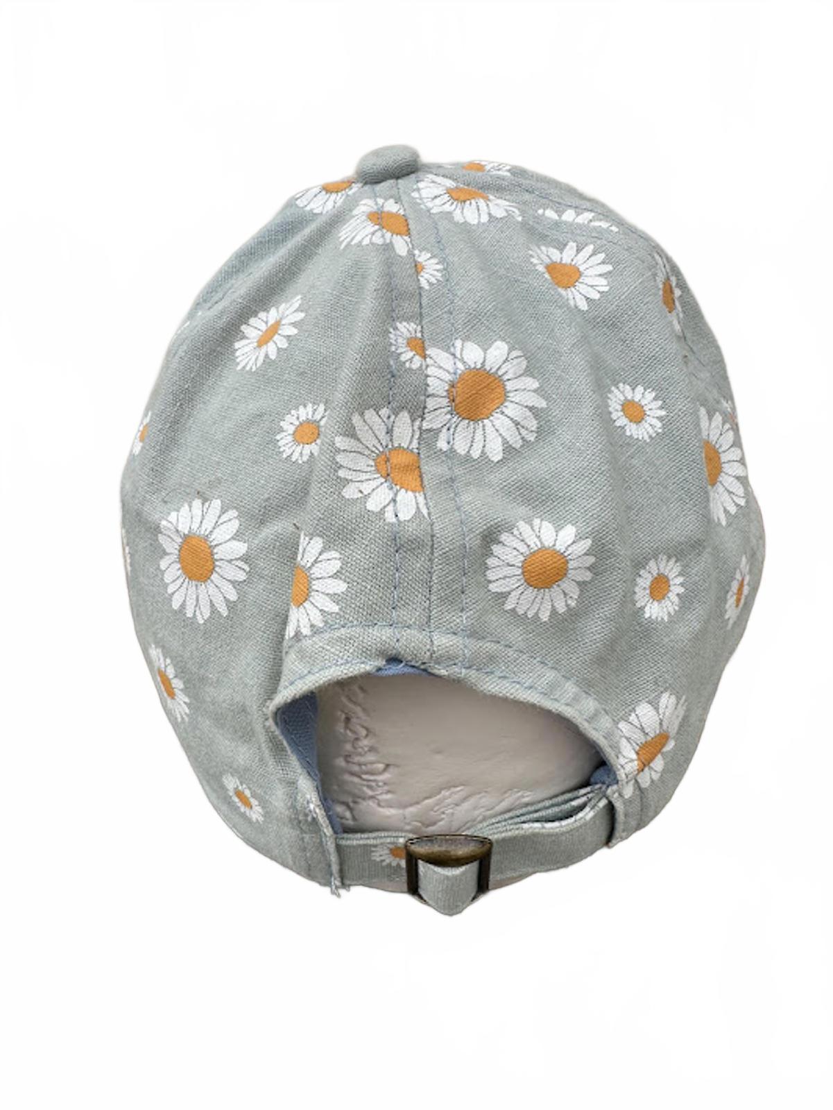 Daisy Floral Strapback Hat OSFM Green