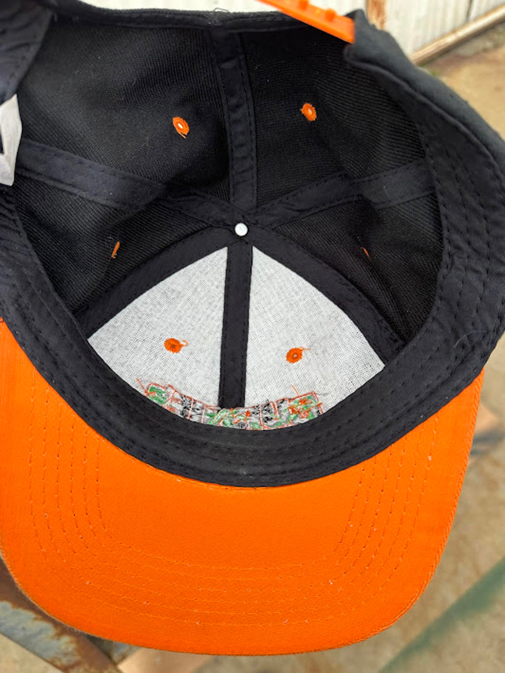 Burnies Snapback Hat Black Orange