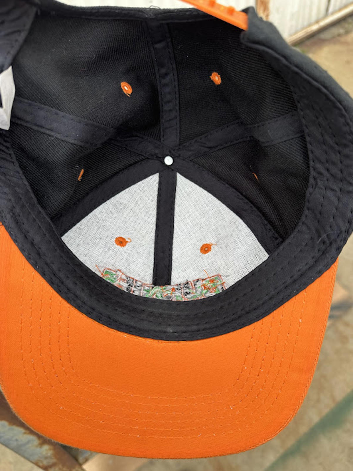 Burnies Snapback Hat Black Orange