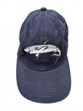 Shark Embroidered Navy Strapback Hat Cotton