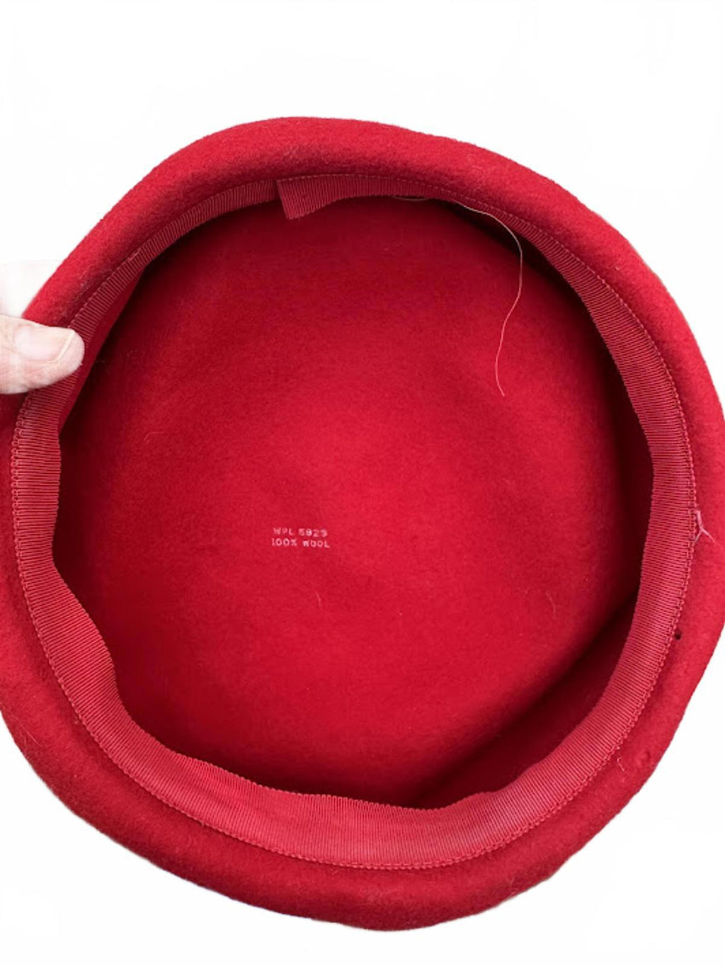 Vintage Red Wool Beret 100% Wool Hat