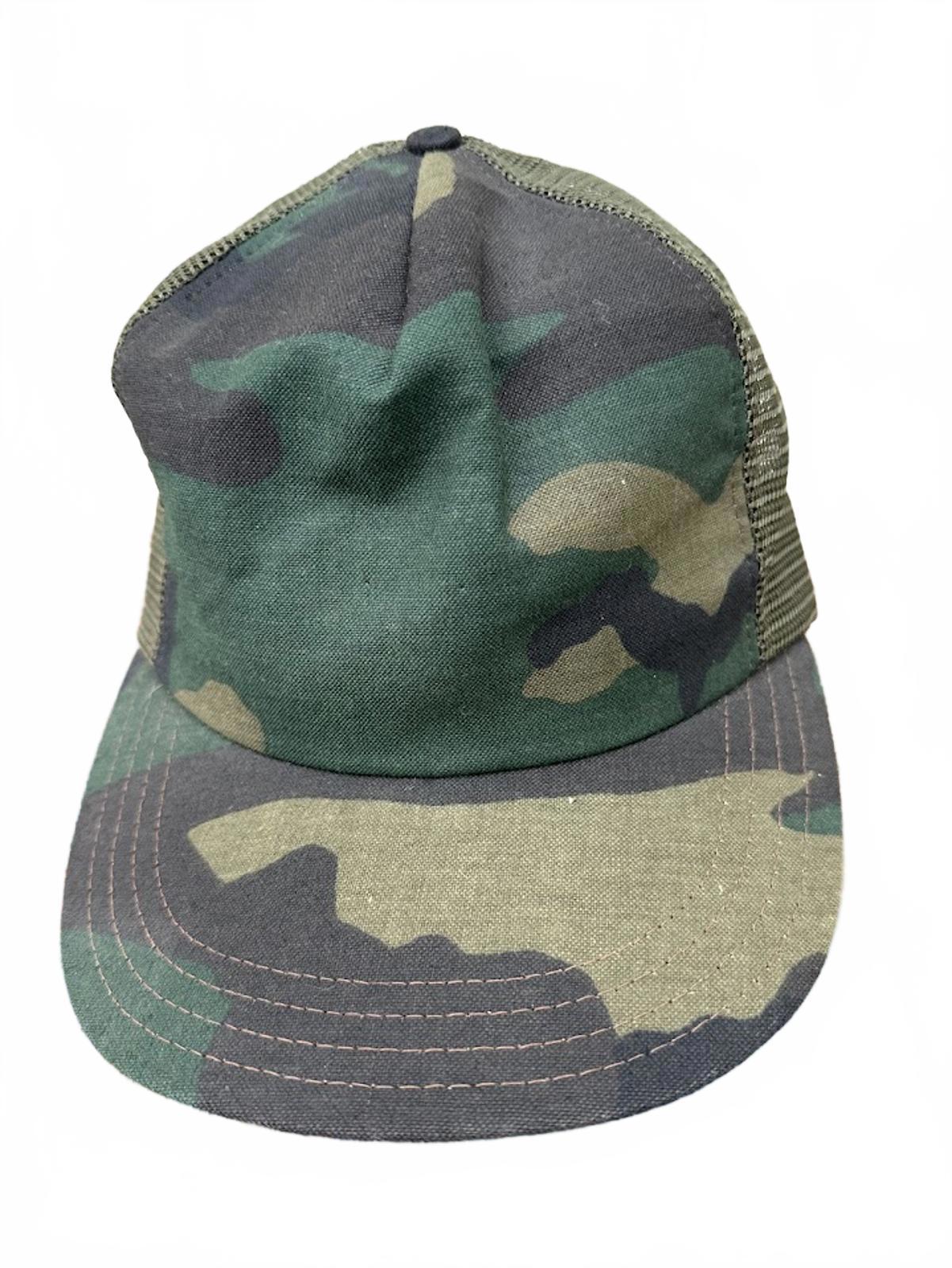 2 Vintage Camo Trucker Hats USA Mesh Snapback Lot