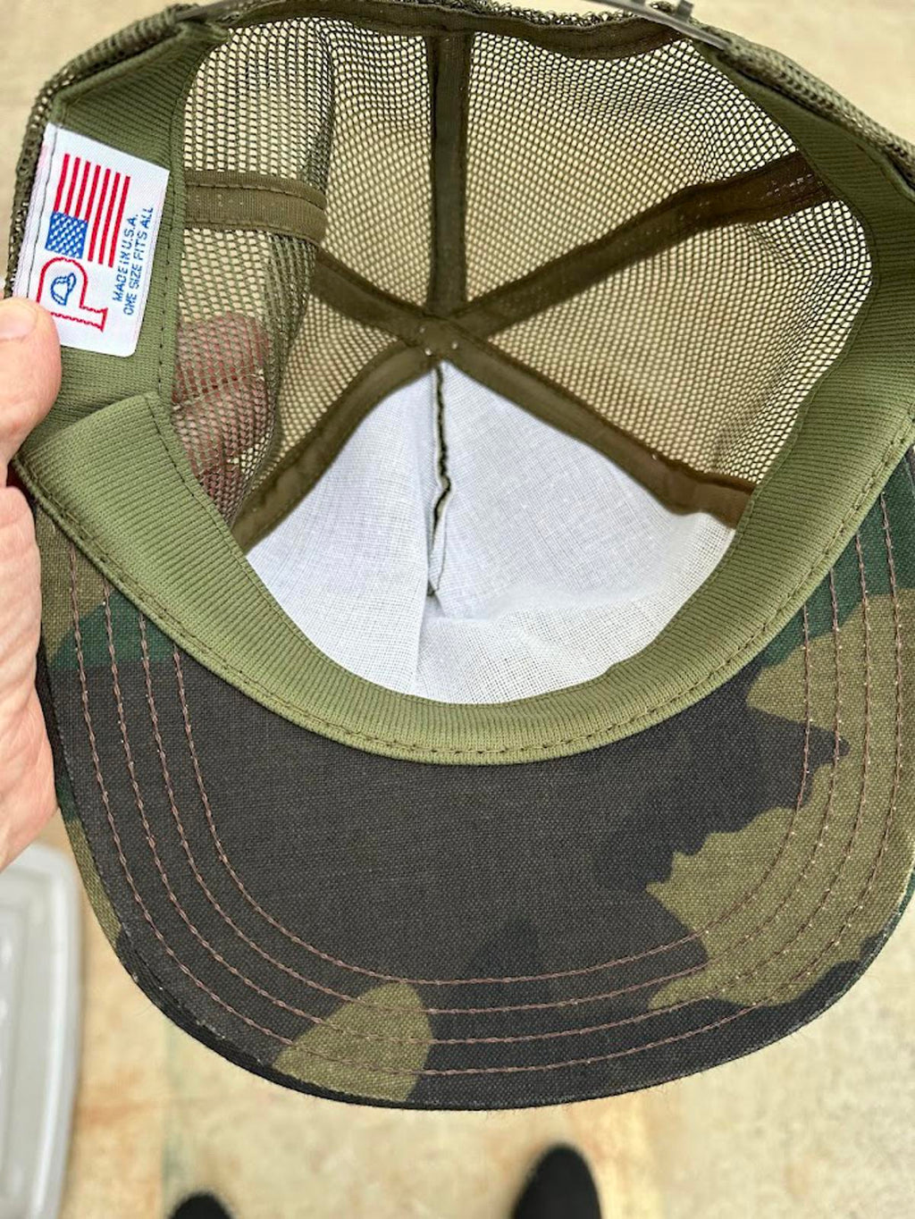 2 Vintage Camo Trucker Hats USA Mesh Snapback Lot