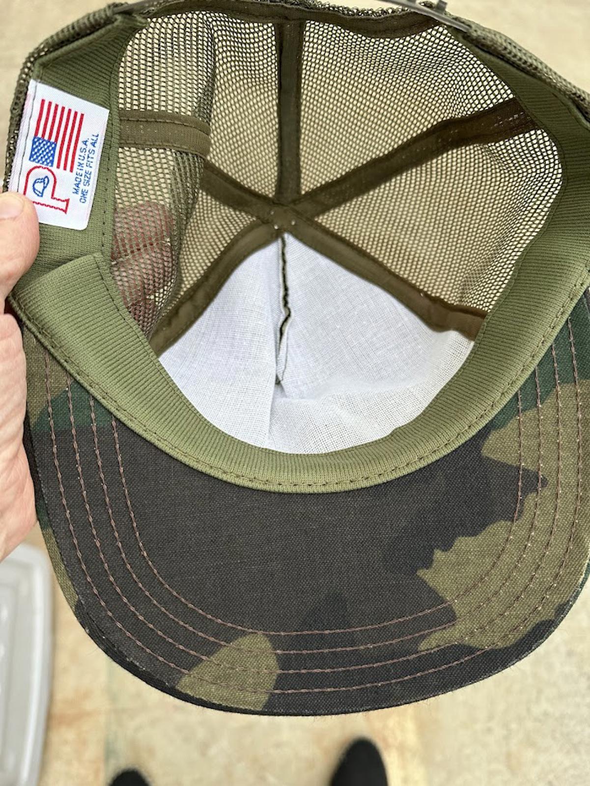 2 Vintage Camo Trucker Hats USA Mesh Snapback Lot