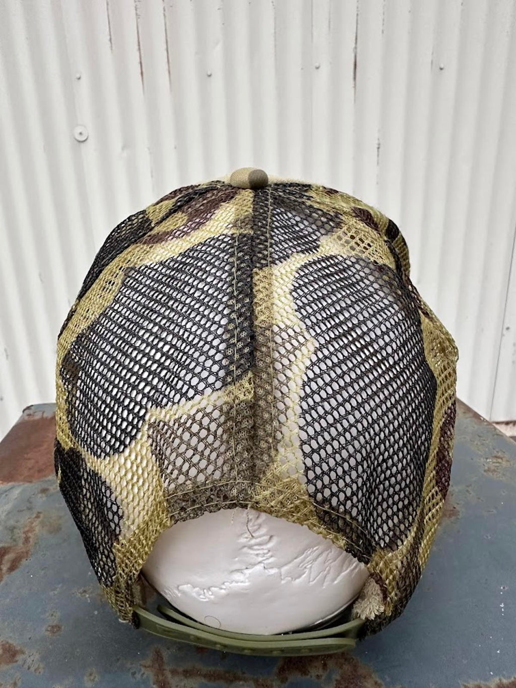 2 Vintage Camo Trucker Hats USA Mesh Snapback Lot