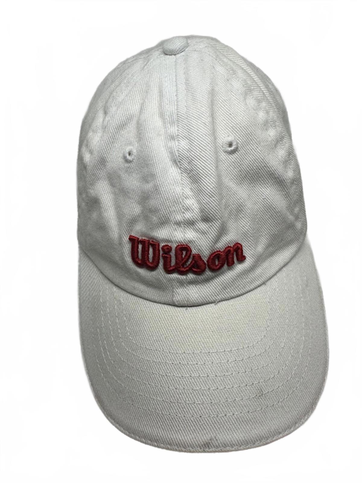 Wilson White Cotton Strapback Tennis Hat