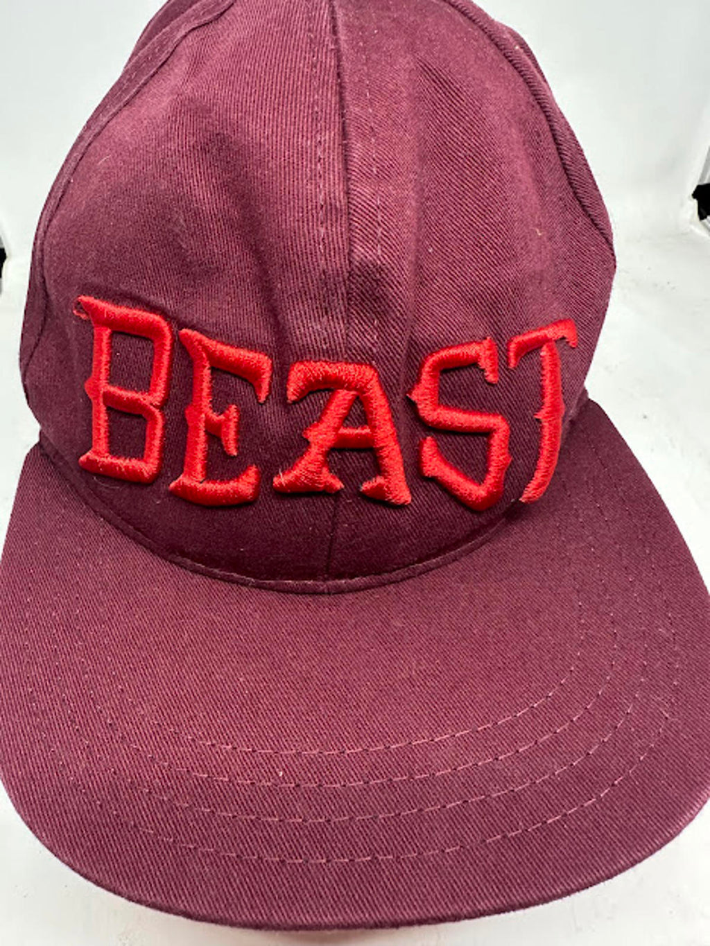 Beast Burgundy Snapback Hat Bold Embroidered