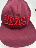 Beast Burgundy Snapback Hat Bold Embroidered