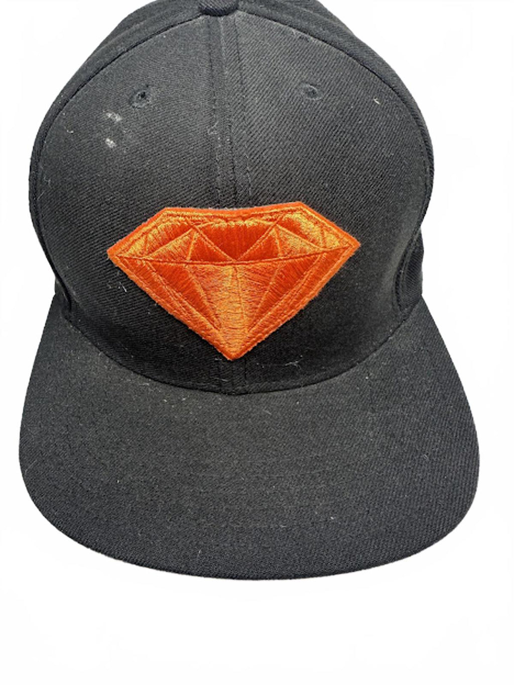 Diamond Supply Co Black Snapback Hat Orange Logo