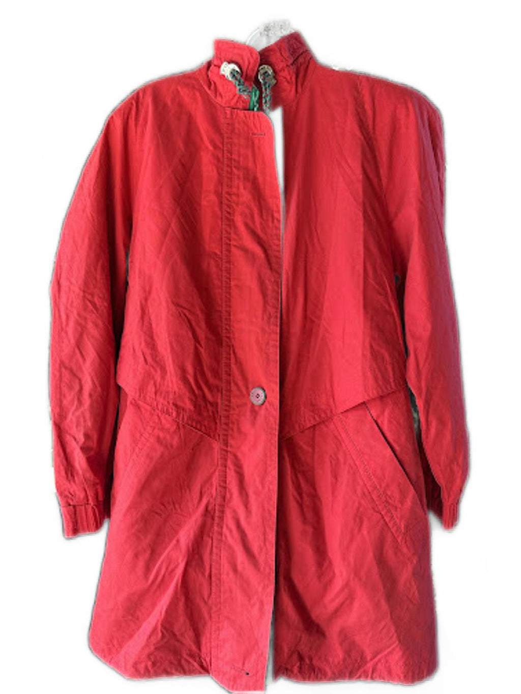 Vintage Red Trench Rain Coat 80s M