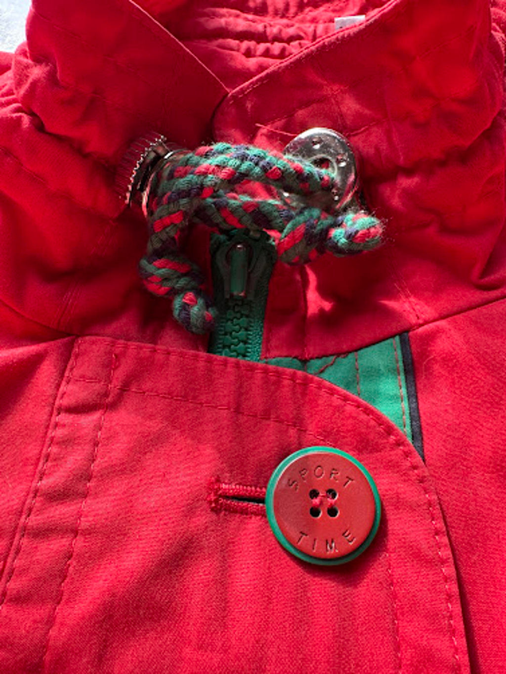 Vintage Red Trench Rain Coat 80s M