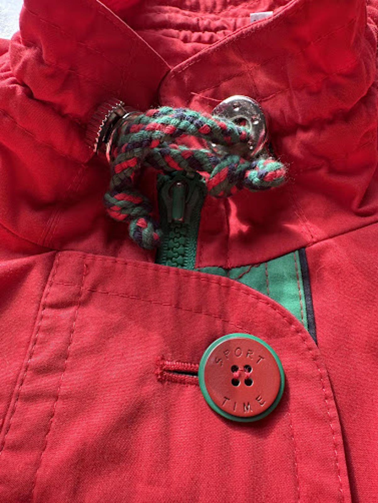 Vintage Red Trench Rain Coat 80s M