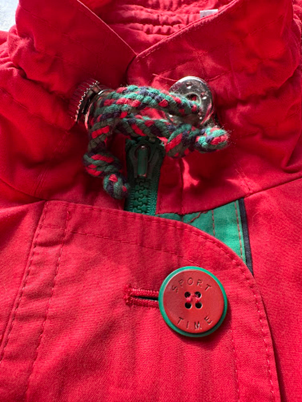 Vintage Red Trench Rain Coat 80s M