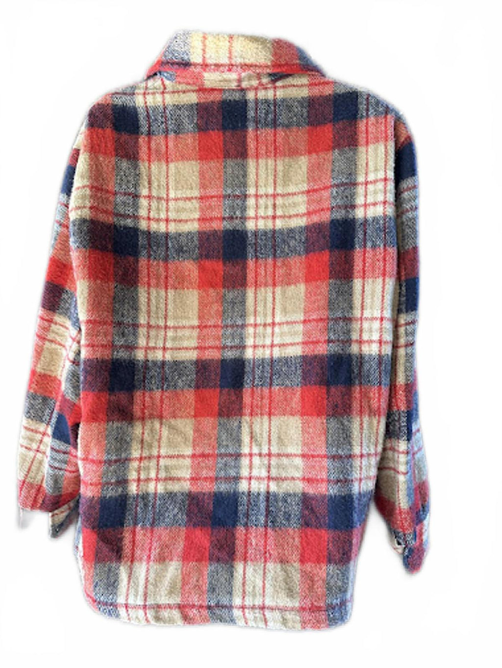 Vintage Kingsport Plaid Wool Shirt Jacket L