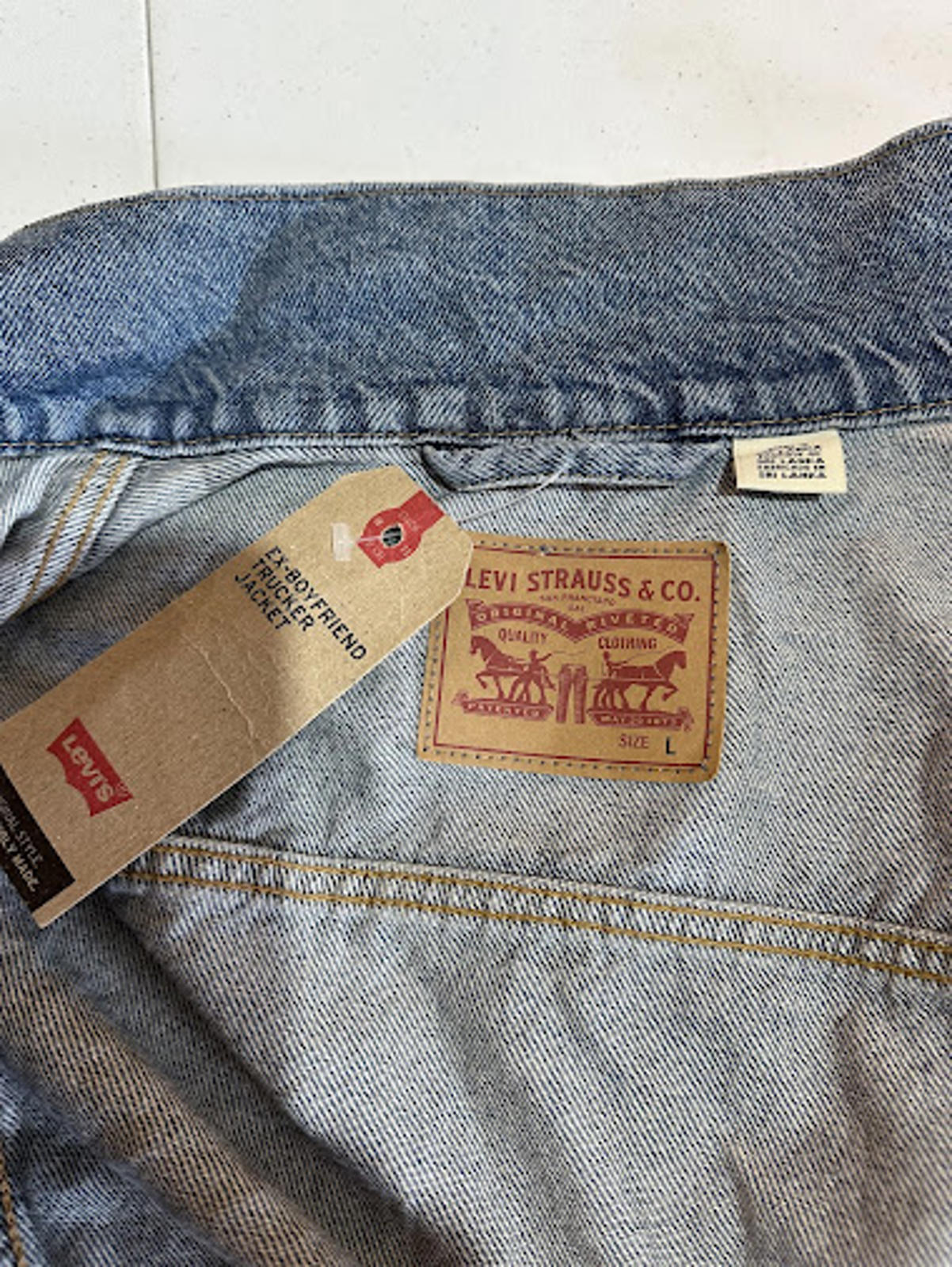 Levis Trucker Denim Jacket Mens L Light Wash Button Front Classic NWT