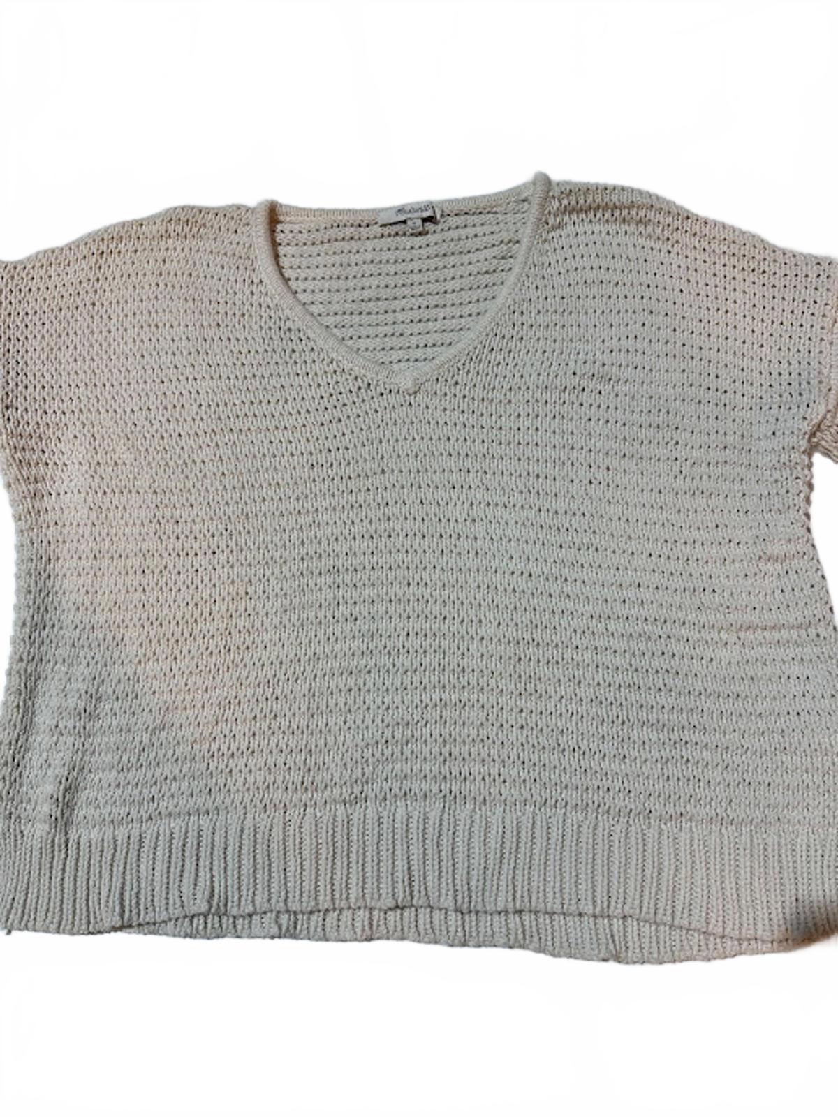 Madewell Cream V-Neck Boxy Knit Sweater S