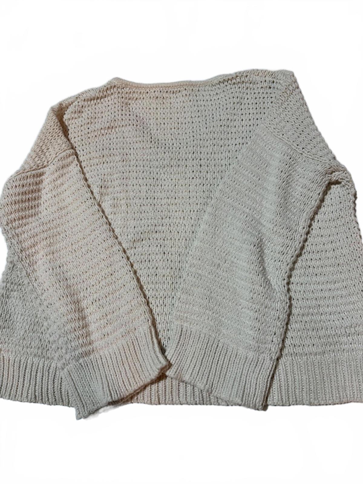 Madewell Cream V-Neck Boxy Knit Sweater S