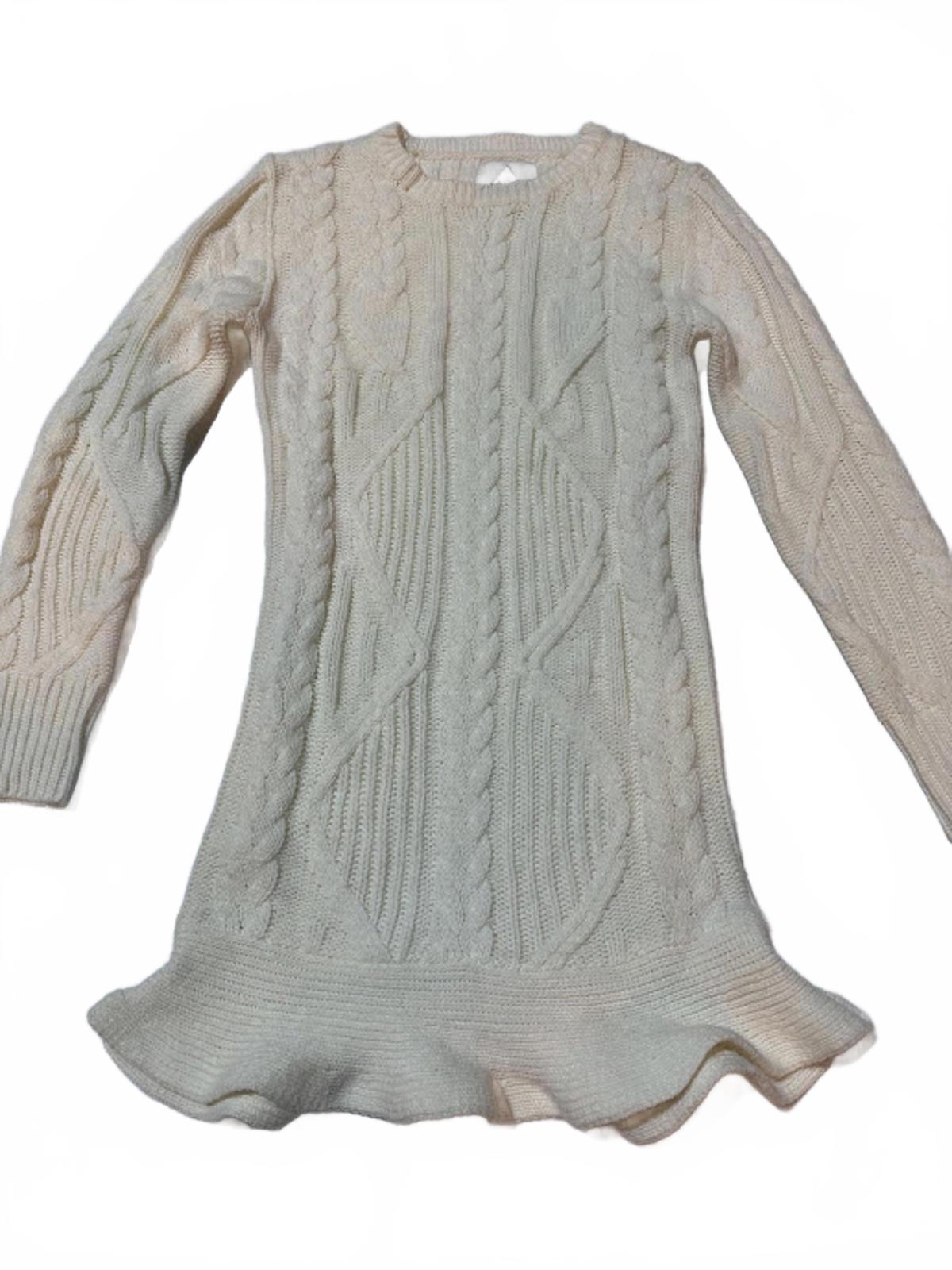UNIF Cream Cable Knit Sweater Dress L