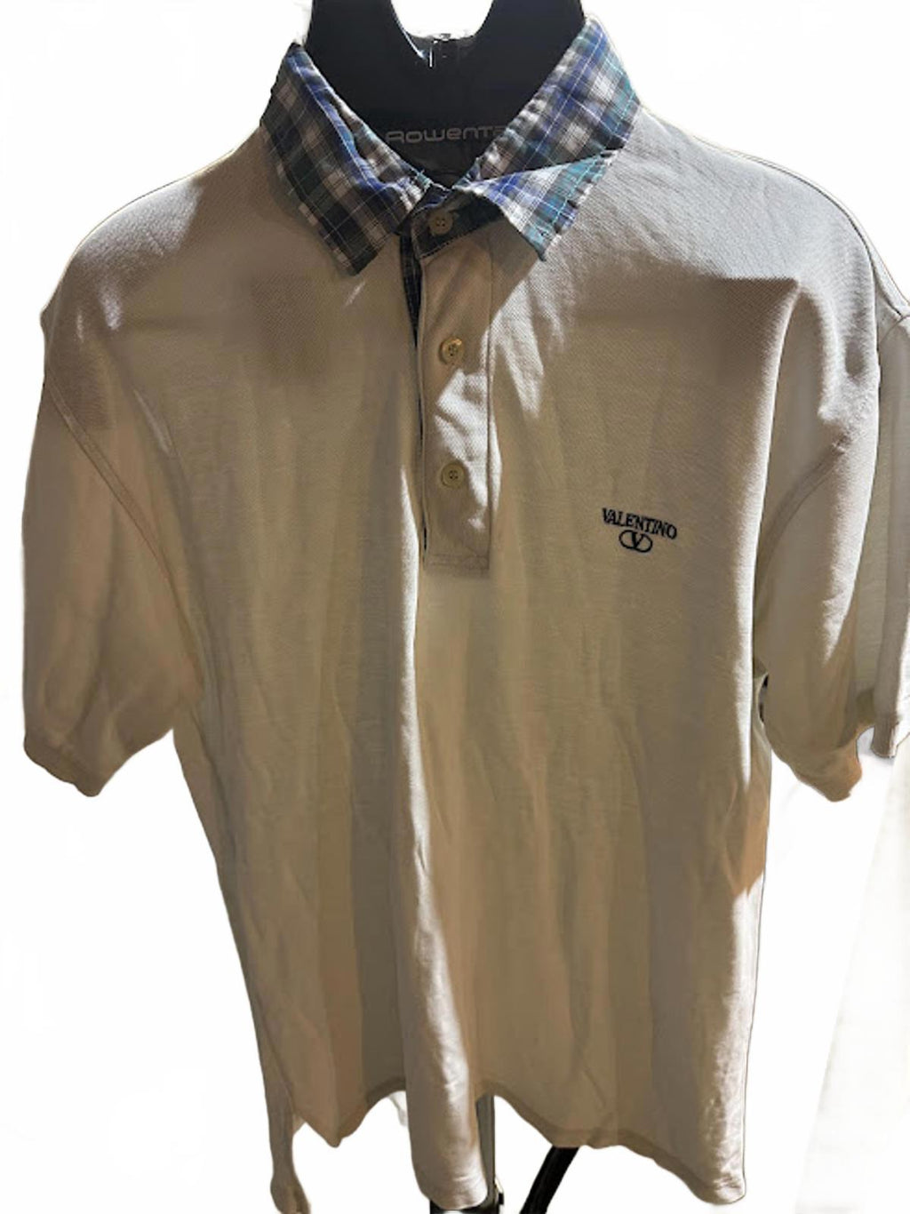 Valentino Plaid Collar Polo Shirt XL