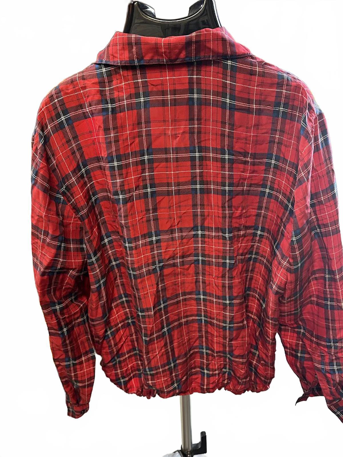Elisabeth Red Plaid Silk Blouse 16