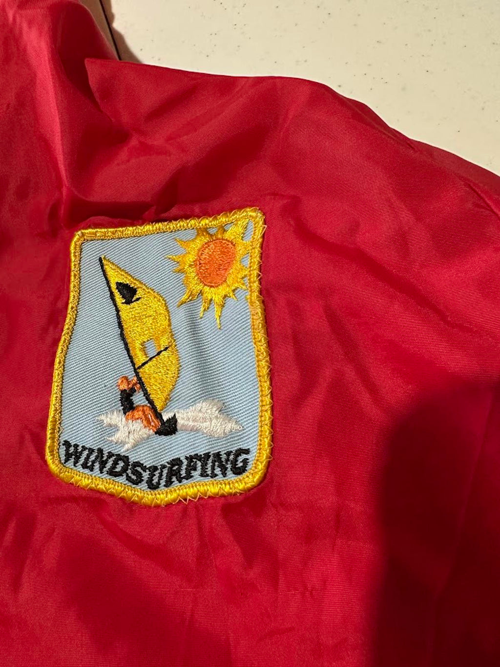 Vintage Windsurfing Patch Red Coach Jacket