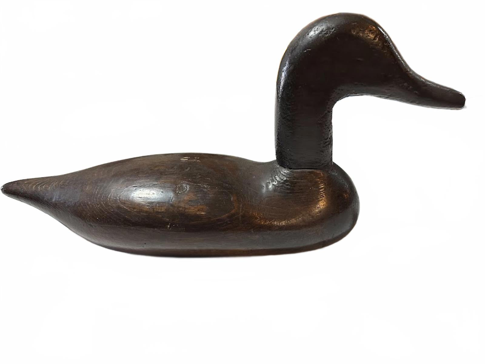 Vintage Hand Carved Wood Duck Decoy 14"