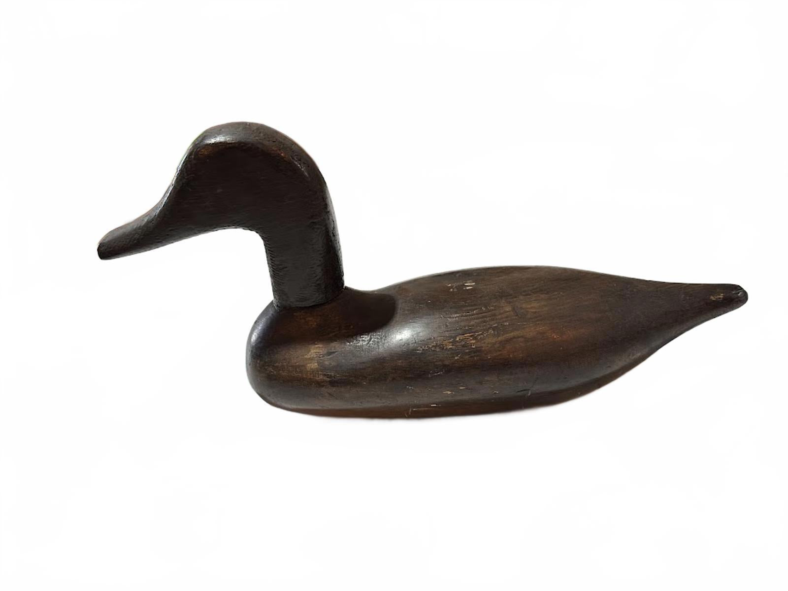 Vintage Hand Carved Wood Duck Decoy 14"