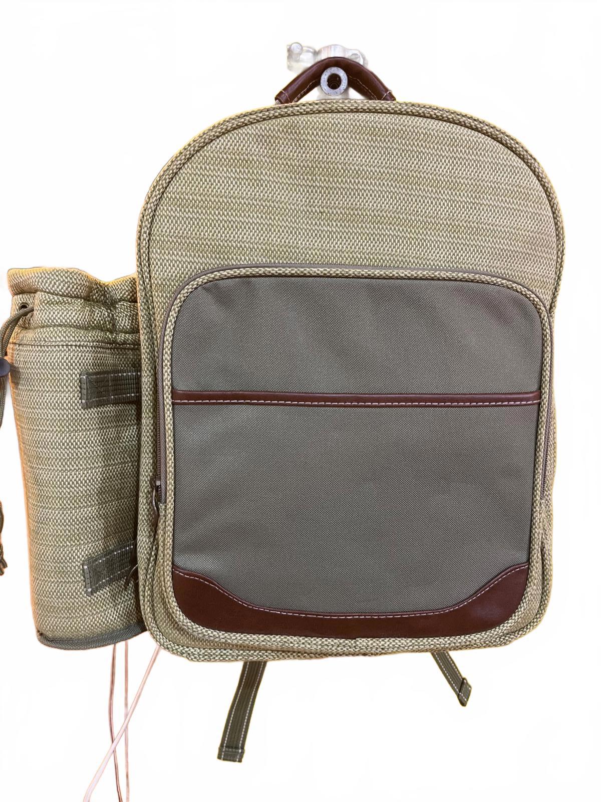 4-Person Canvas Picnic Backpack Set  New without tags