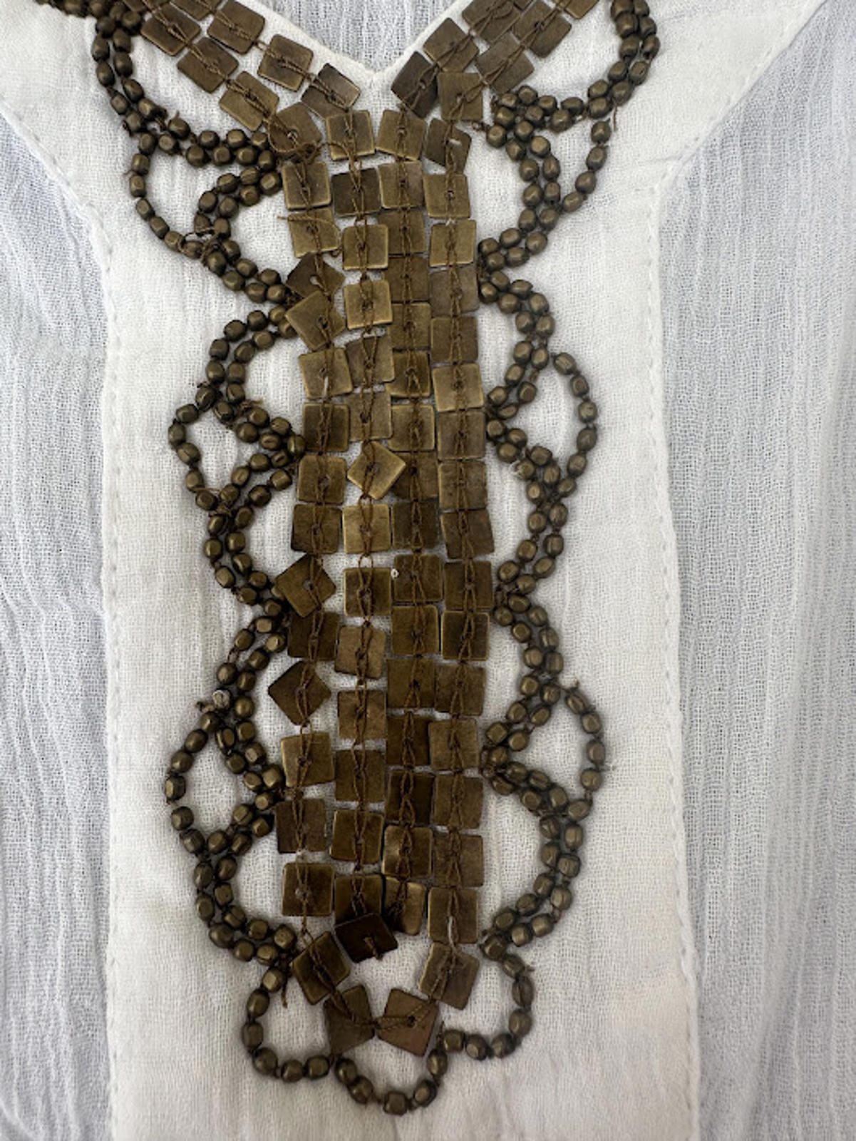Lucky Brand Boho Beaded Top M