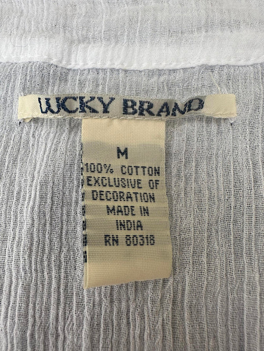 Lucky Brand Boho Beaded Top M