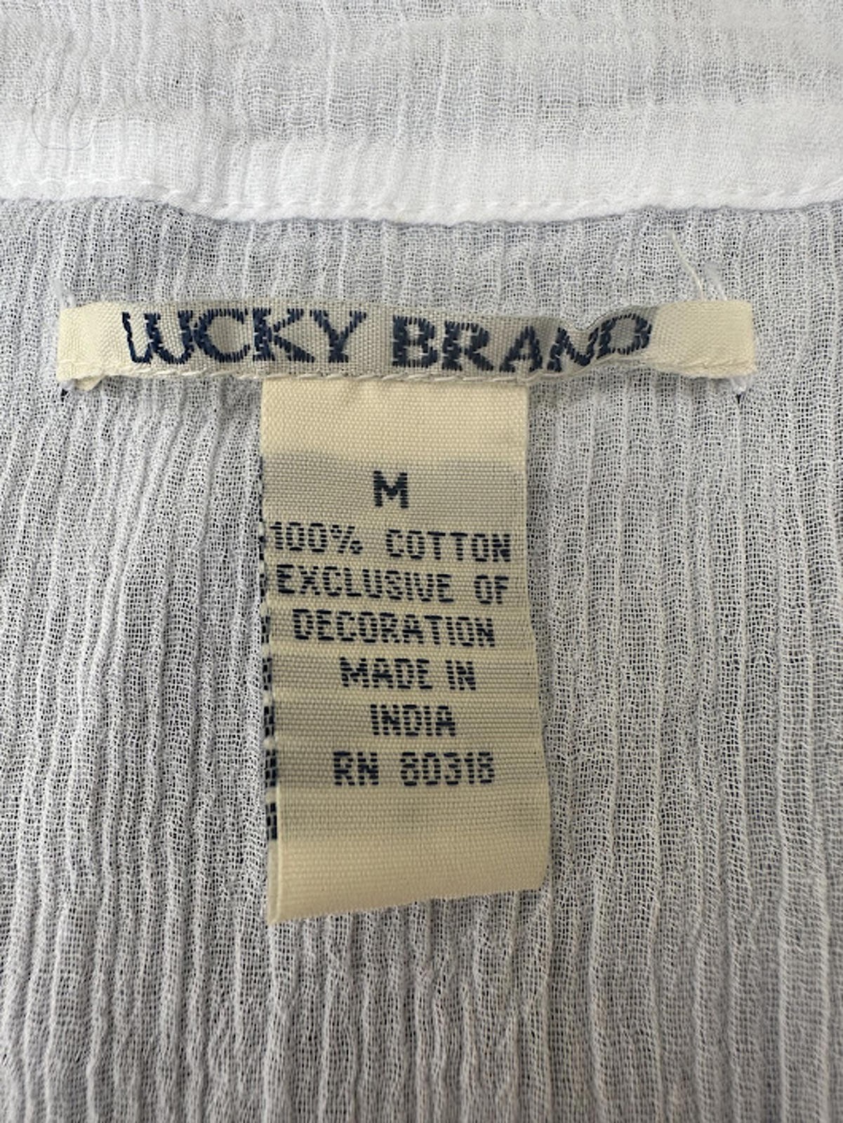 Lucky Brand Boho Beaded Top M