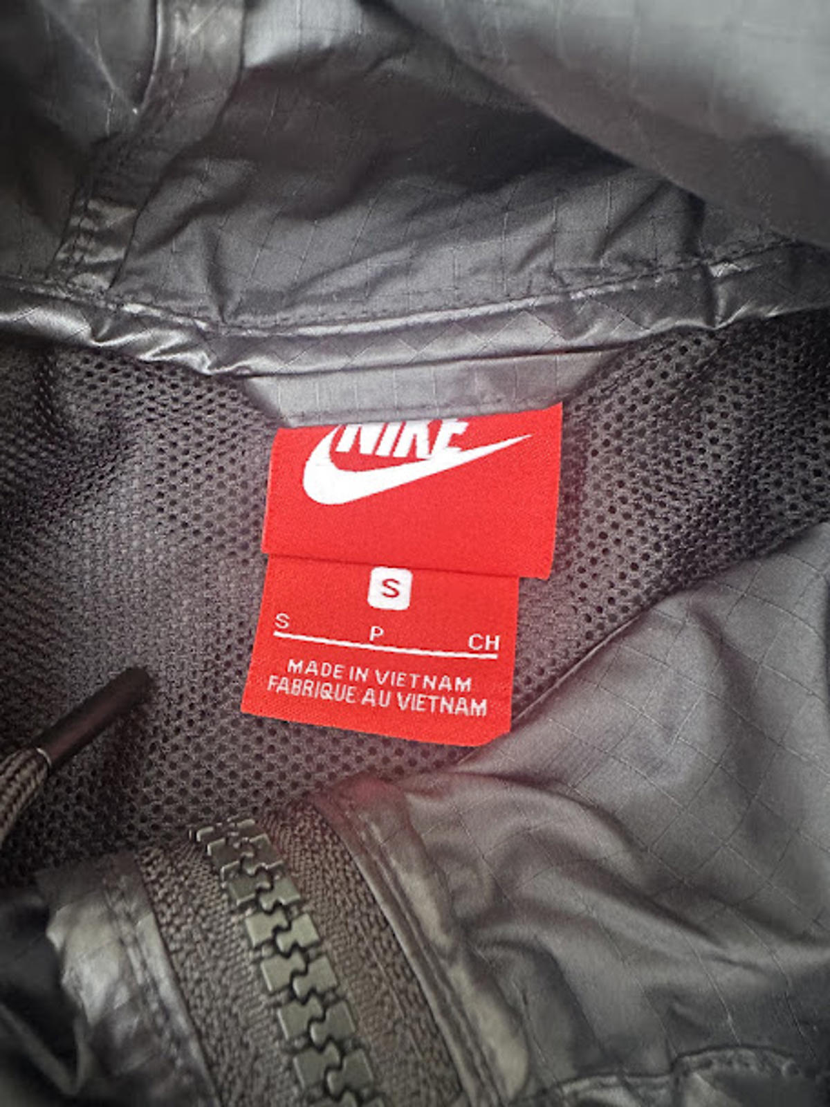 Nike Black White Hooded Windbreaker S