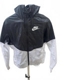 Nike Black White Hooded Windbreaker S