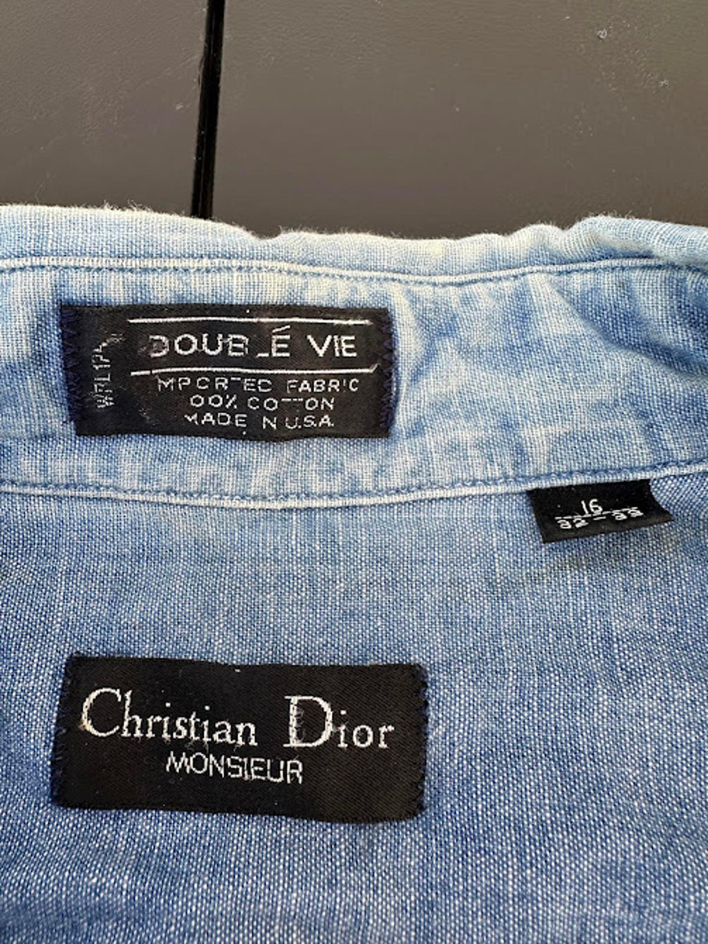 Christian Dior Monsieur Chambray Shirt USA 16