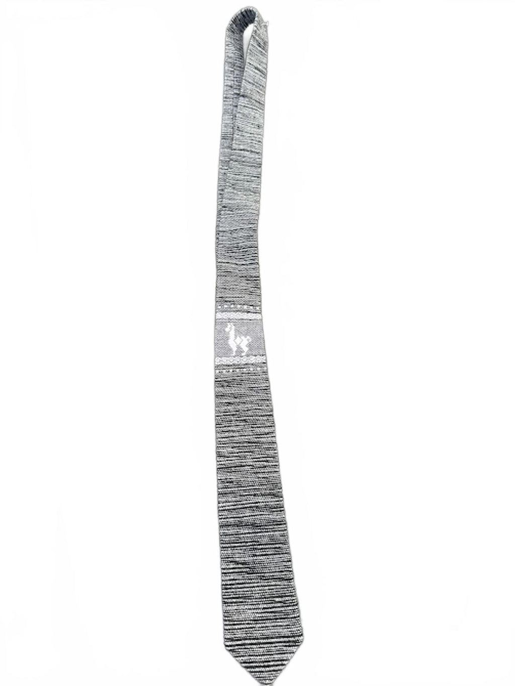 Vintage Black White Llama Knit Tie 56”
