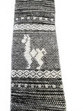 Vintage Black White Llama Knit Tie 56”