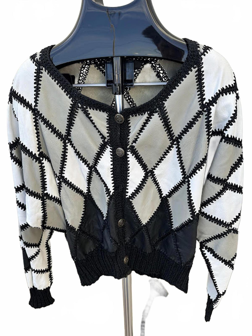 BUBU Beverly Hills Leather Patch Sweater